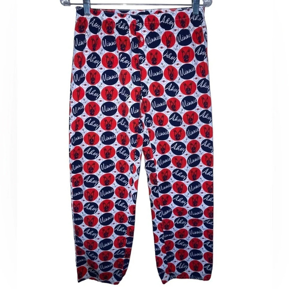 Disney Cruise Line Red White Blue Minnie Mouse Pajama Lounge Pants US Size Small - Picture 1 of 7